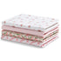 100% 30x30 Inches (Pack 4), Delta Children Cotton Flannel Baby Receiving Blankets for Girls and Boys of Pink Floral