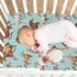 Pigsaly 27x39 Inch Crib Sheets White Horses Blue Baby Sheet for Standard Crib Mattress Boys Girls Toddler Bed Sheets