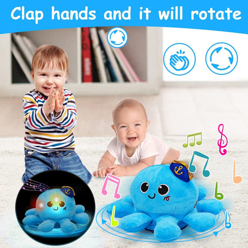 6-12 0-6 7 8 9 10 12-18 1 2 Tummy Tsomtto Baby Toys Months Musical Plush Octopus Crawling Walking Toys Light up Voice