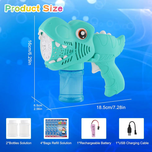 Onory 2 Pack Bubble Gun Machine for Kids - Bubble Blaster with Solutions for Summer Party Favors