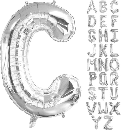 Lovoir 40 Inch Large Silver Letter C Balloons - Jumbo Mylar Foil Helium Balloon for Birthday Party Celebration