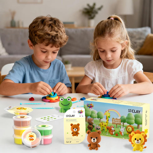 Diosnase 6 Air Dry Clay for Kids - Animal Themed Modeling Clay Kit, Model Magic Clay with Sculpting Tools