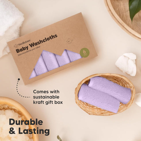 6-Pack Skin,10x10 Baby Washcloths Soft Absorbent Viscose from Bamboo Washcloths for Face, Body, Baby Towels