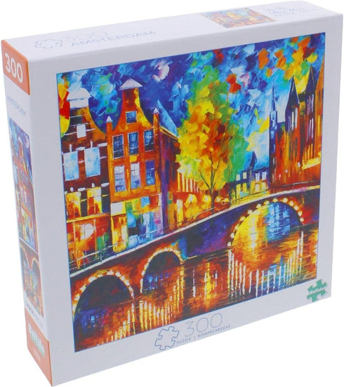 Buffalo Games 300 Piece Jigsaw Puzzle for Adults - Leonid Afremov Amsterdam - Perfect for Game Nights, 21.25 x 15.00