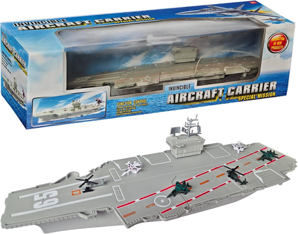 OTONOPI 18.5 Inch Aircraft Carrier Battleship Army Toys with 6 Warships Fighter