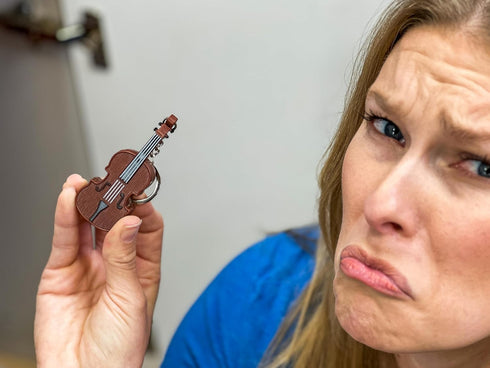 World's Smallest Violin, Original Sad Music Pocket-Sized Tiny Violin Keychain, Plays a Touchingly Sad Song