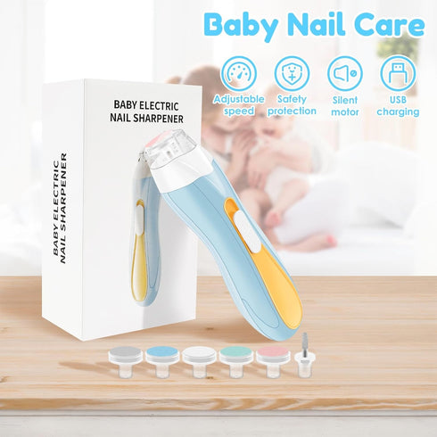 KOUISYY Trimmer Baby Nail File Electric Baby Nail with LED Light, USB Charging Baby Nail Clipper for Newborn Infants