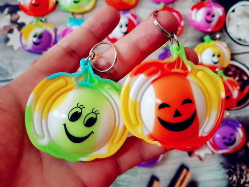 Bulk 30 Packs Pumpkin Push Fidget Bubble Mini Pop Fidget for Teens and Kids, Small Birthday Halloween Party Favors