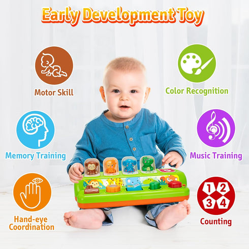 1 6 7 8 9 10 11 12 1st Duchong Pop Up Toys for Year Old Boy Girls, Interactive Cause and Effect Learning Toys