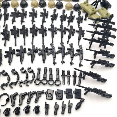 ZHX Weapon Pack Military Weapon Accessories, Army Guns Simulate Battle Building Blocks for Kids