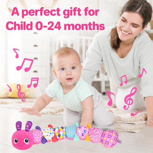KMUYSL Baby Toys 0 to 12 Months - Musical Stuffed Animal Toys with Crinkle and Rattles for Newborn Gifts