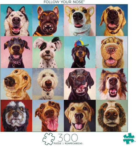 Buffalo Games - Follow Your Nose - 300 Large Piece Jigsaw Puzzle Multicolor, 18"L X 18"W