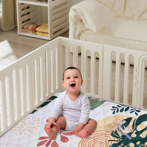 71x59 Inch, TADO MUSLIN Baby Play Mat Thickened Soft Floor Mat for Playpen, Machine Washable Foam Crawling Mat