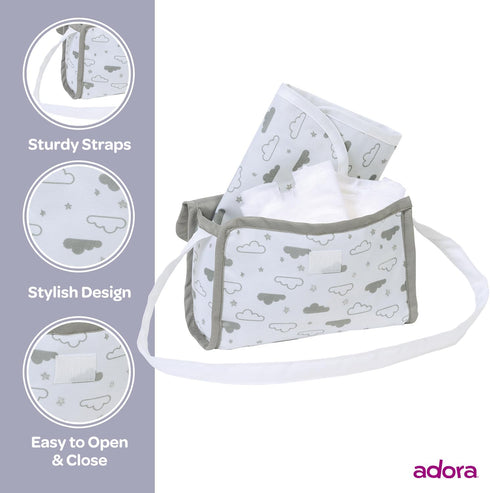 Set Adora Twinkle Stars Doll Diaper Bag - Fun and Functional
