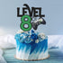 Level 8 Game Cake Topper - Video Game Boy's 8th Birthday Level Up Party Supplies, Gaming Party Decoration