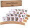 AMEROUS Wooden Playing Card Holders for Kids, Seniors, Adults - Curved Wood Tray Rack Organizer for Card Games (Set of