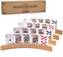 AMEROUS Wooden Playing Card Holders for Kids, Seniors, Adults - Curved Wood Tray Rack Organizer for Card Games (Set of