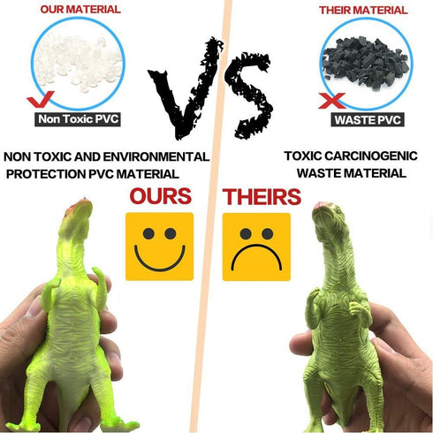 Kids 12 Pack Jumbo Plastic Dinosaur Figures Toys, 7 Inch STEM Educational Realistic Playset for Boys Girls Toddlers