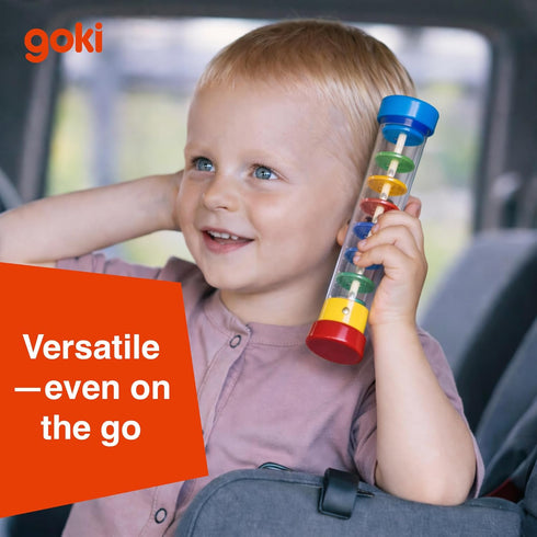 1-3 Goki Wooden Rain Stick Musical Instrument I Montessori Rainmaker Toy for Toddlers - Sensory Baby Rattle & Auditory
