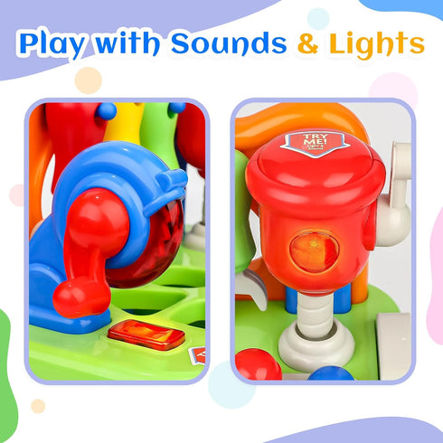 Cinne Toddler Tool Set Age 1-2, Baby Workbench with Light & Sound, Shape Sorter, Toys for 1 Year Old Boy