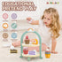 Wooden Cake Toys Tea Party Set, Desserts Food Toy with Cupcake Stand, Kids Pretend Play Kitchen Accessories, Wooden Play Food Set Toy Baking Gift for 3 4 5 Years Old Girls Boys
