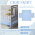 Hahafelt 28"x 52" 14" 4-Sided Scalloped Crib Skirt for Baby Girl Nursery, with Drop, Dust Ruffle, Soft Breathable