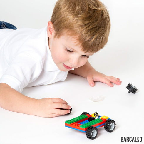 Barcaloo 400 Piece Wheels and Axles Set, Building Bricks Car Parts Kit