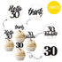 24 PCS 30th Birthday Cupcake Toppers, Hello 30 Cake Topper, Thirty 30 & Fabulous Cupcake Picks, 30th Birthday