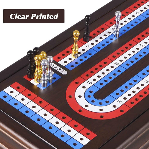 16'' Set 3-Track 2 9 VAMSLOVE Cribbage Board Game Wooden Scoreboard with Large Slots for Storing Playing Cards