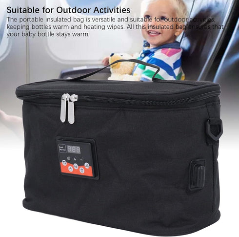 NOENNULL Car Baby Bottle Warmer Bag Portable Insulation Bag Milk Heater Bag Food Warmer Bag Adjustable Temperature Car