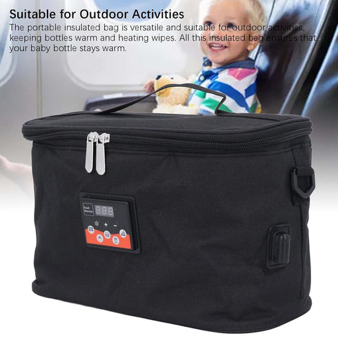 Bottle Warmer, Electric Milk Warmer Bag Temperature Adjustable Quick Heating, Breastmilk Heater for Car Traveling