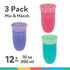 Nuby Wonder Cup with 360 Smart Edge Silicone Rim, 10 oz, 3-Pack, Aqua/Purple/Pink