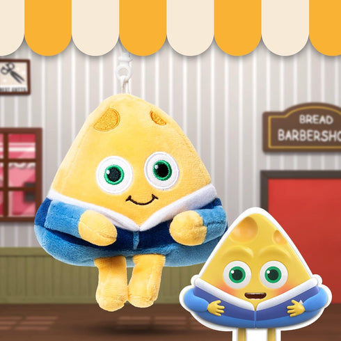 Cheese Plush Doll Keychain - Cute Stuffed Animal Food Plushies, Kawaii Keychain for Kids, 6''