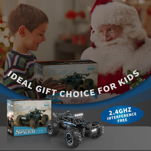 2.4GHz 25KM/H 1:18 1800mAh 6+ Carox Remote Control Car, High Speed RC Car, Off-Road Monster Truck with LED Lights