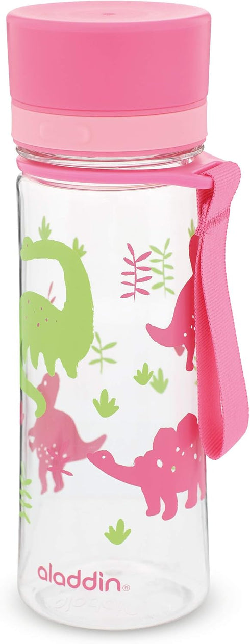 Aladdin My First Aveo Children's Water Bottle 0.35L Pink Graphics – Leakproof, BPA-Free, Easy Fill