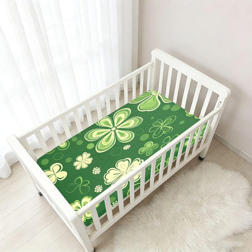 Bseiialft 52 28 Shamrocks Clover Leaves St Patrick Crib Sheets for Boys Girls Soft and Breathable Cotton Baby Sheets