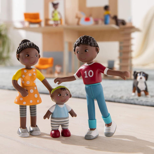 Set HABA Little Friends Family - Mom, Dad, and Baby Dollhouse Figures