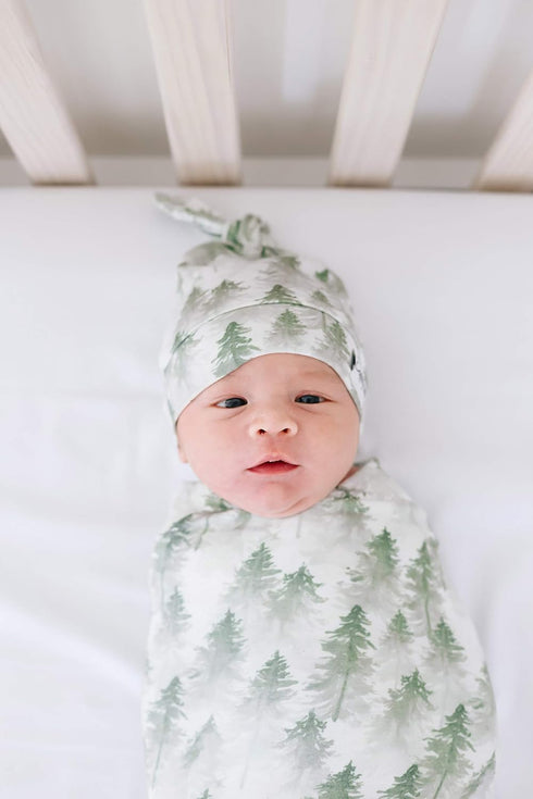 Evergreen Large Premium Knit Baby Swaddle Blanket by Copper Pearl