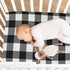 Emelivor Pack 39x27IN Black White Buffalo Plaid Crib Sheets for Boys Girls and Play Sheets Breathable Mini Fitted Crib