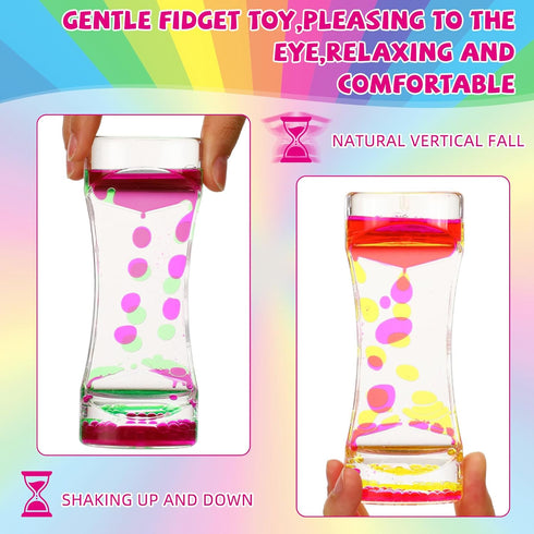 Motionchic 10 Pack Liquid Motion Bubbler Timer for Teens and Adults Calming Fidget Toy Colorful Stress Relief Liquid