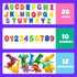 Set 12 Mold-Free Dinosaur Bath Toys - Pieces with Letters & Numbers