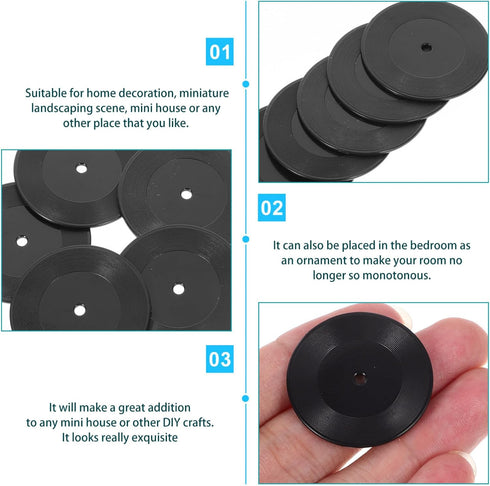 ABOOFAN 6pcs Miniature Records, 1:12 Scale Tiny Music Room Furniture Model for Doll House Accessory