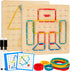 2Pack Wooden Geoboard Montessori Toy, Graphical Educational Toy for Kids with Pattern Cards