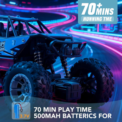 NXD 1:18 4WD 2.4 6 7 8 9 10 11 12, RC Truck, Remote Control Car with Spray & Light, All Terrain Off-Road Monster Truck