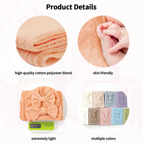 Set Golener Muslin Swaddle Blankets - Sleepea Swaddle with Bow Headbands, Hats and Newborn Name Announcement Card