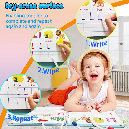 ALIANFLY Preschool Learning Activities Educational Workbook - Toddler Prek Montessori Handwriting Practice Activity