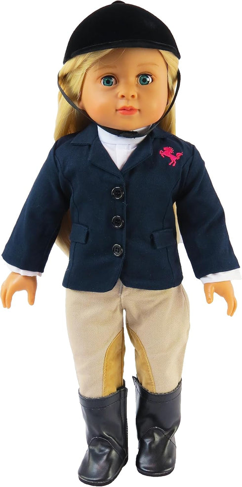 18-Inch American Fashion World Riding Outfit for Dolls | Helmet and Boots Included | Premium Quality & Trendy Design |