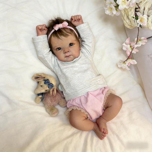 18 inch 3+ RXDOLL Cute Reborn Baby Dolls Silicone Full Body Girl Realistic Newborn Baby Girl Real Life Silicone Babies