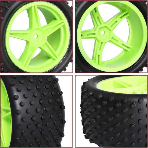 1/10 PreGlued 12mm Hex 2.2'' RC Buggy Wheels and Tires for Traxxas Redcat Shockwave WLtoys 144001 Off-Road Cars