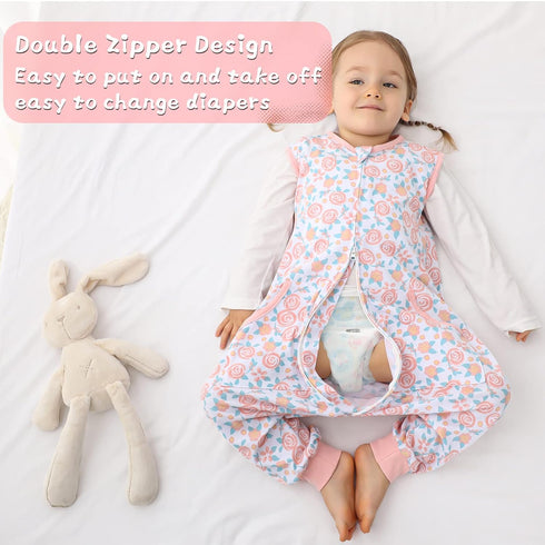 0.5 12-18 2T 3T 4T 5T 12-24 WONDAY Toddler Sleep Sack with Feet, Tog Sleeping Sacks for Walking with Legs Months (Rose